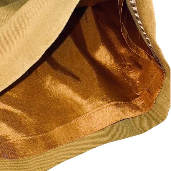Vintage VGR Size 8 Fine Wool Fully Lined Skirt Khaki Brown Workwear Academia - Picture 6 of 7